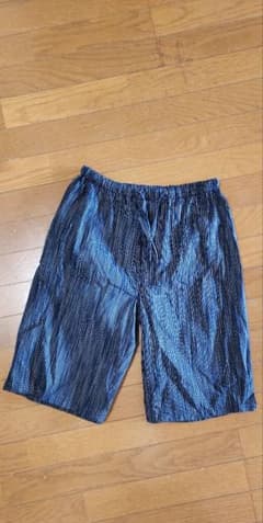 メンズ ストライプ柄 ハーフパンツ 甚平 Mサイズ
