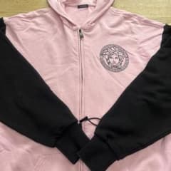 VERSACE ジップアップパーカー ピンク ブラックのサムネイル