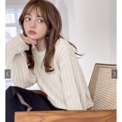 GRL/グレイル/ロールアップショート丈リブニットトップス[k9067b]のサムネイル