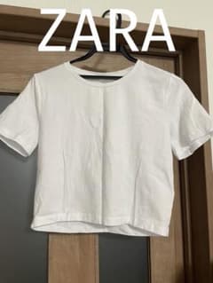 ZARA ホワイト クロップドTシャツ 半袖のサムネイル