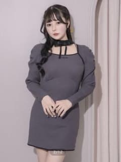[pium] 초커 와플 컷 원피스