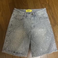 GUAPI ラインストーン デニム ショートパンツ　30inchのサムネイル