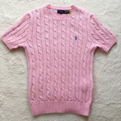 現行 極美品 ポロラルフローレン ケーブルニット サマーニット 半袖