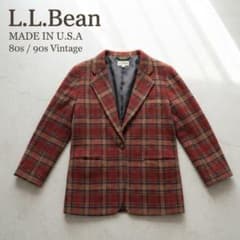 【USA製 80s】L.L.Bean 緑タグ ウール テーラードジャケット M