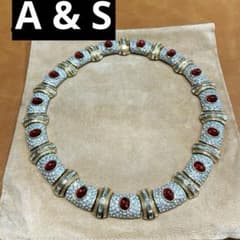 A&S ルビーとゴールド　ネックレス　チョーカー　ヴィンテージのサムネイル