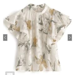 花柄シアーフリルスリーブブラウス[tu590]のサムネイル