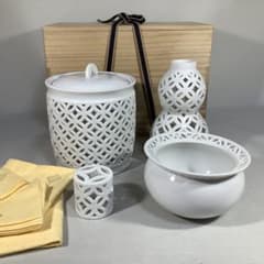 白磁 七宝透 皆具 藤城 茶道具 送料無料 - メルカリ