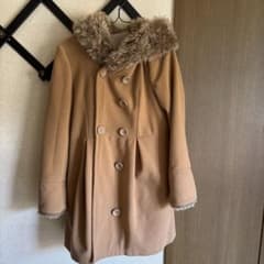 フード付き ウール調コート キャメル Mサイズのサムネイル