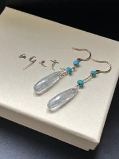 agete ターコイズ 天然石 ピアス K10 agete ターコイズ 天然石 ピアス K10 | Mercari