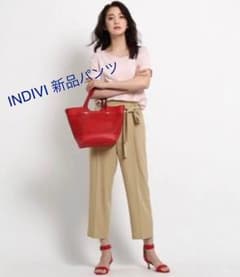 今期新品❗️INDIVI サッシュベルトワイドパンツのサムネイル