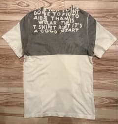 メゾンマルジェラ Vネック Tシャツ ホワイトシルバー 定番柄