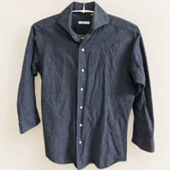 も*じ様 【美品】SUIT SELECT ボタンダウン 7分袖シャツ ネイビーのサムネイル
