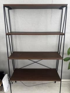ダークブラウン4段オープンシェルフ - メルカリ