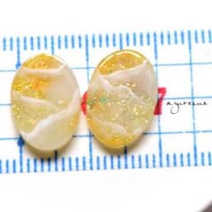 天然石風ピアス*黄色★オーバル#のサムネイル