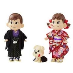 昭和モダン ペコちゃん ポコちゃん & Dog 人形 不二家のサムネイル