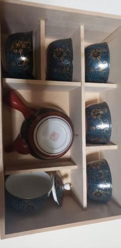 九谷焼 青粒鉄仙 茶器セット 五客のサムネイル