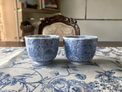 明治～大正期 伊万里 染付 菊唐草文 輪花向付 蕎麦猪口 2客 - メルカリ