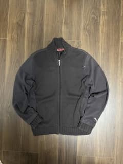 PUMA フルジップ ドライバーズニット　ブラウン　Lのサムネイル