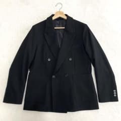 極美品　DESCENTE デサント　ダブル　テーラードジャケット　近年モデル　黒 極美品 DESCENTE デサント ダブル テーラードジャケット 近年モデル 黒