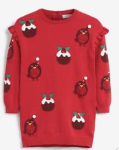 next  レッド  クリスマス セーターワンピースのサムネイル