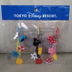 激レア　東京ディズニーリゾート ストラップ 3個セット　平成レトロのサムネイル