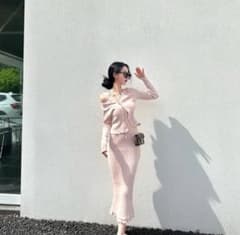 ノースリーブニットワンピース カーディガンセットのサムネイル