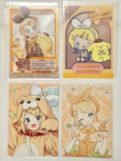 鏡音リン　ミクカルチャー　ウエハース　サンリオ　カード　4枚セットのサムネイル