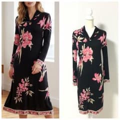 近年美品 LEONARD レオナール シルクウール 花柄 ワンピース 40 - メルカリ