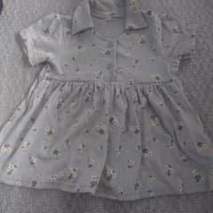 花柄 半袖シャツ 70cm 青色