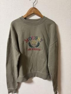 MOUSSY スウェット カーキ 刺繍ロゴ