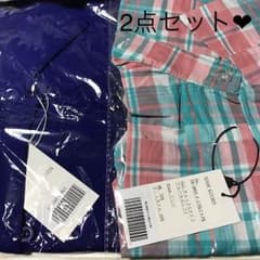 付け襟 2点セット 青 ブルー パステル チェック 新品 タグ付き 送料込のサムネイル