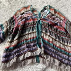 新品未使用】 M.&KYOKO キッドモヘヤ混 カーディガン マルチカラー