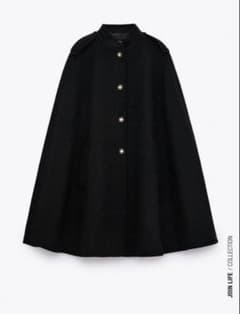 ZARA ザラ ケープコート マント ブラック 金ボタン Mサイズ タグ付き