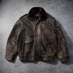 90s vintage leather jacket g1 a2 ラム革 - メルカリ