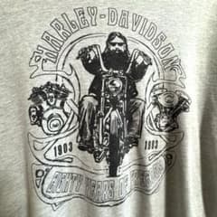 ハーレーダビットソン 80周年 記念Tシャツ 希少 リンガー 古着 ヴィンテージのサムネイル