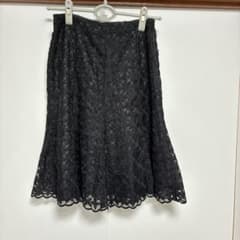 花柄レース フレアスカート ブラックのサムネイル