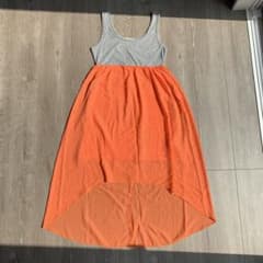 moussy ワンピース FREE オレンジ×グレー ノースリーブ 美品Y2Kのサムネイル