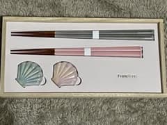 Francfranc ペア箸 箸置き シェル 夫婦箸 ギフトセット 未使用のサムネイル