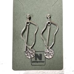 【ピアス】シルバー 変形フープお好きな角度で　 メタルパーツ　まとめ買い割のサムネイル