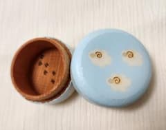 ハンドメイド　小物入れ▪︎ジュエリーボックス木製 ひつじ雲 ブルーのサムネイル