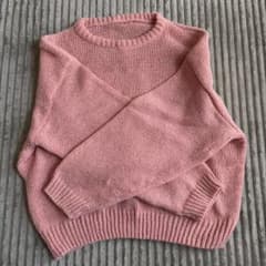 ピンク クルーネックニット 長袖のサムネイル