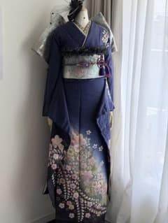 振袖 辻が花 青紫 成人式 高級フルセット - メルカリ