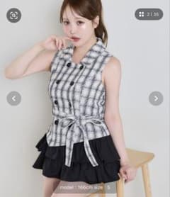 トレンチ風ミニワンピース NICE CLAUP 黒のサムネイル
