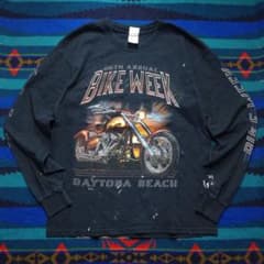 US古着GILDAN BIKE WEEK バイクウィーク ロンT 長袖Tシャツ