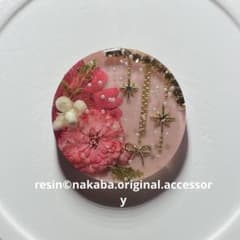 ka-33 ハンドメイド レジン ヘアゴム ブローチ ポニーニック