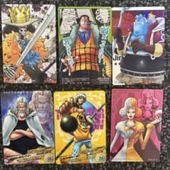 ワンピース　ARカードダス6枚セット　クロコダイル　ジンベエ　イナズマ　レイリーのサムネイル