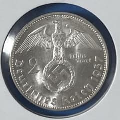 ナチスドイツ　2マルク銀貨　ハーケンクロイツ　1937年　未使用　ドイツ　銀貨 m49045958359_1.jpg?1765014582