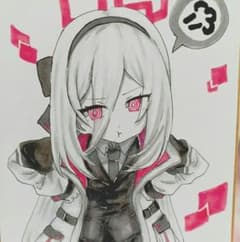 竜*ら様 天童ケイ 手描きイラスト ブルアカ ファンアート 色紙 - メルカリ
