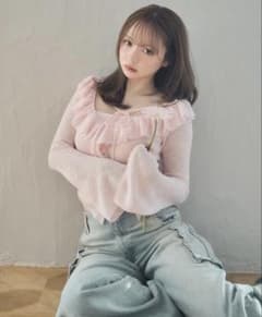 andmary Alison frill tops pink - メルカリ