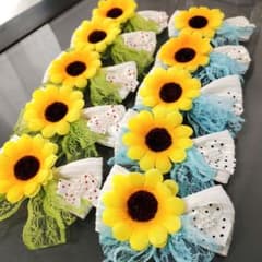 ⑨犬 トリミングリボン トリミングチョーカー 10点 誕生日 ヒマワリ 花